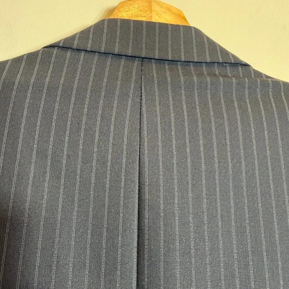 Ralph Lauren Pinstripe Wool Sport Coat Dinner Jacket Blazer Men's 46R* Black